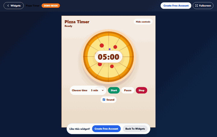 Pizza Timer widget preview