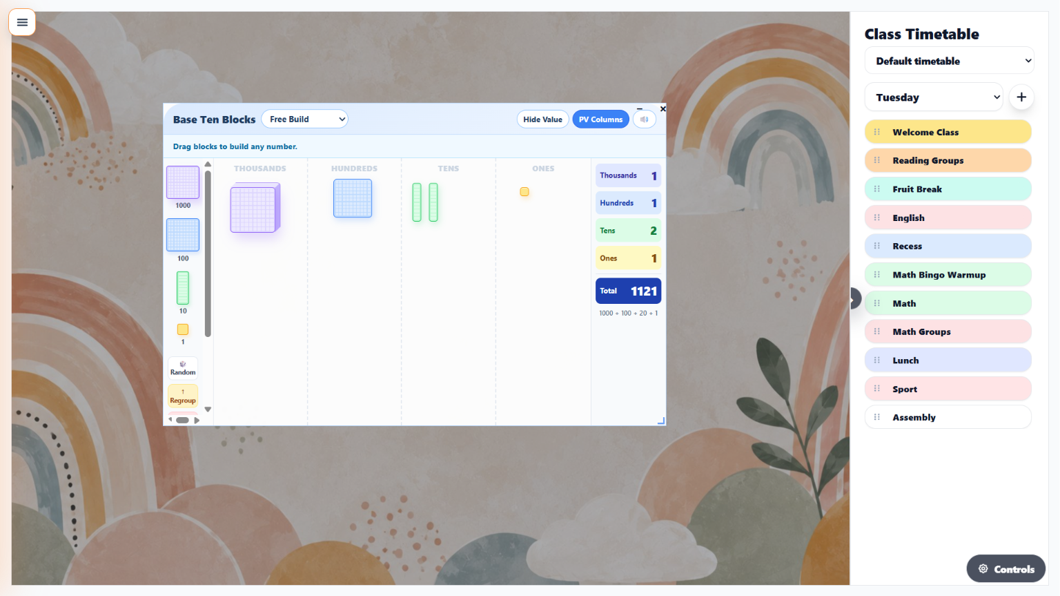 Another Classroom Display Hub layout