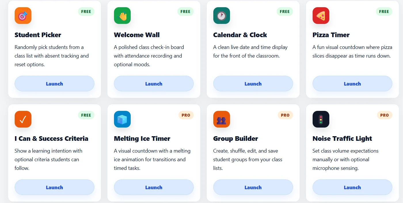 Classroom widget example