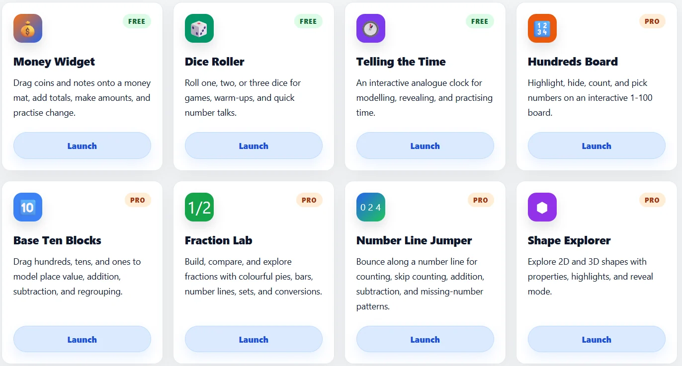 Classroom teaching tool example