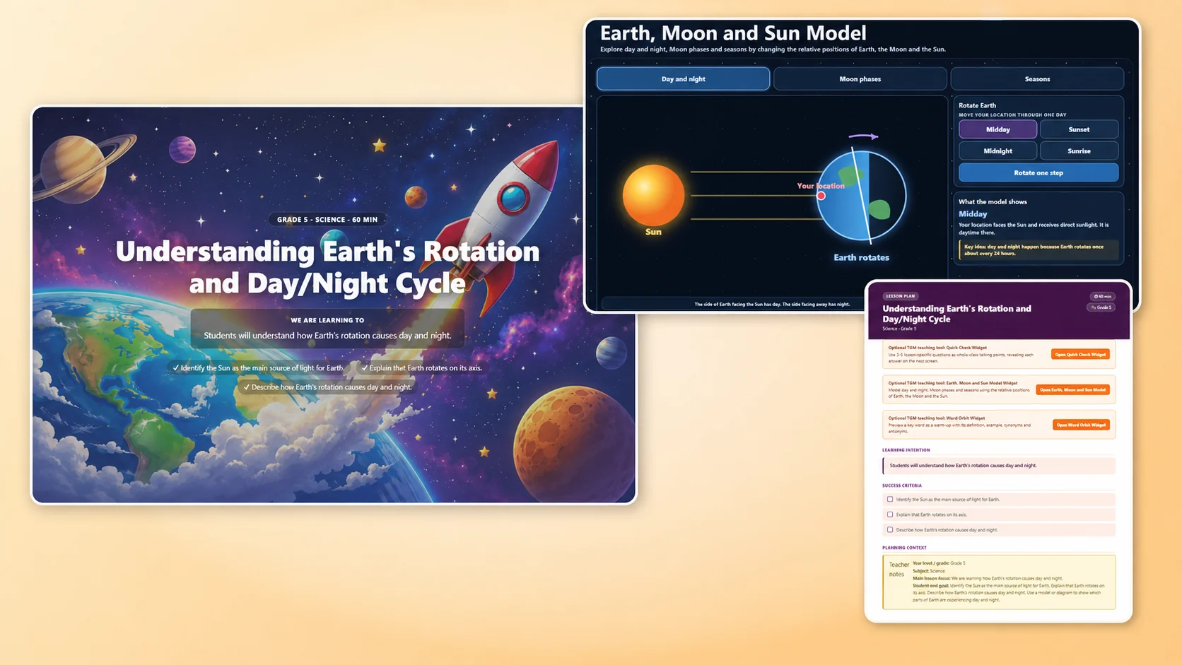 Teacher Companion AI creating a connected classroom lesson pack