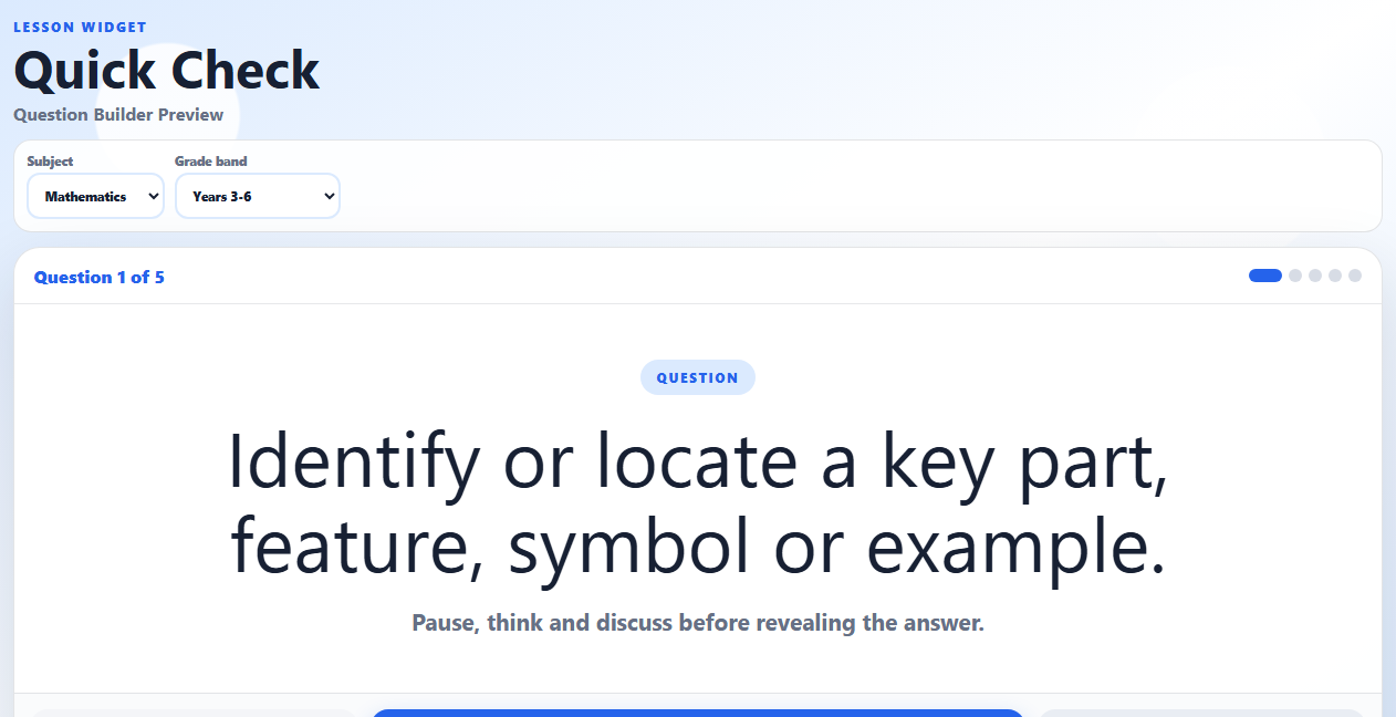 Quick Check activity preview